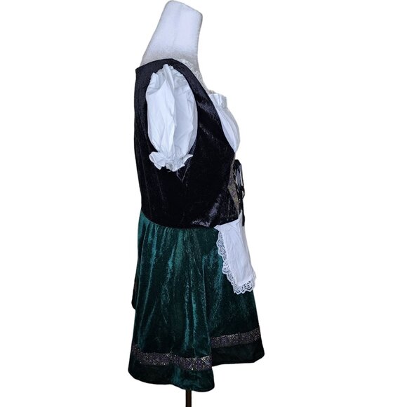 Glory Star German Dirndl Dress Womens XL Green Oktoberfest Bavarian - Picture 3 of 8